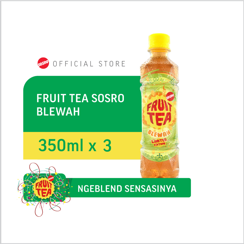 

Fruit Tea Sosro Blewah PET 350ml x 3 pcs [Limited Edition]