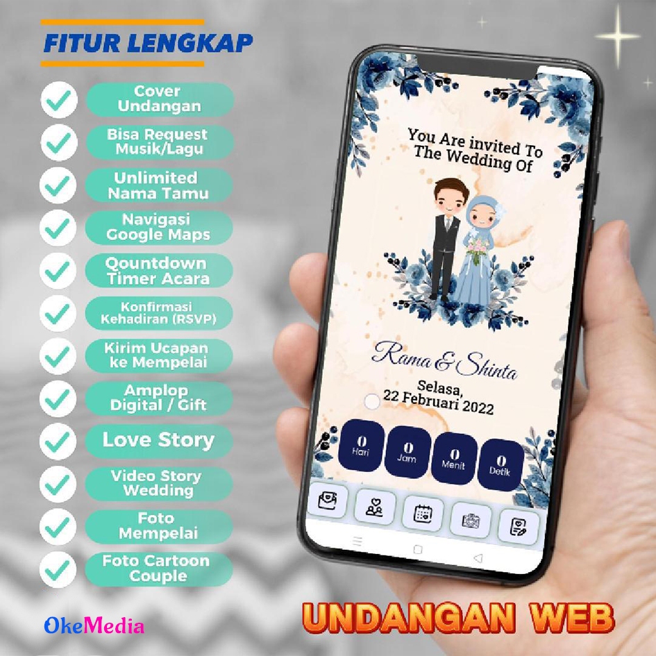 Undangan Digital Website Pernikahan | Undangan Web Murah | Tema Kartun Couple