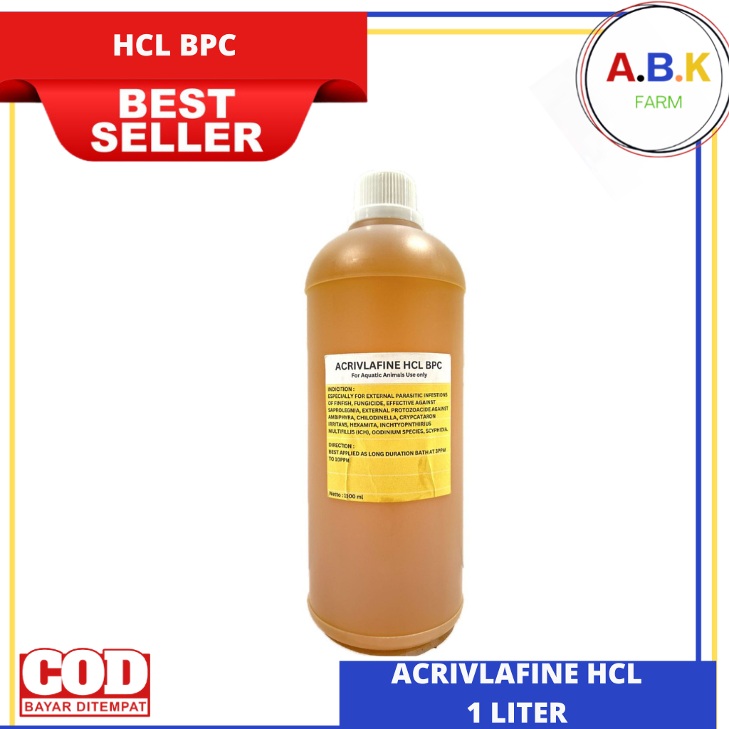 HCL Acrivlafine Acriflavine HCL BPC 1 LITER obat cair ikan hias cupang guppy