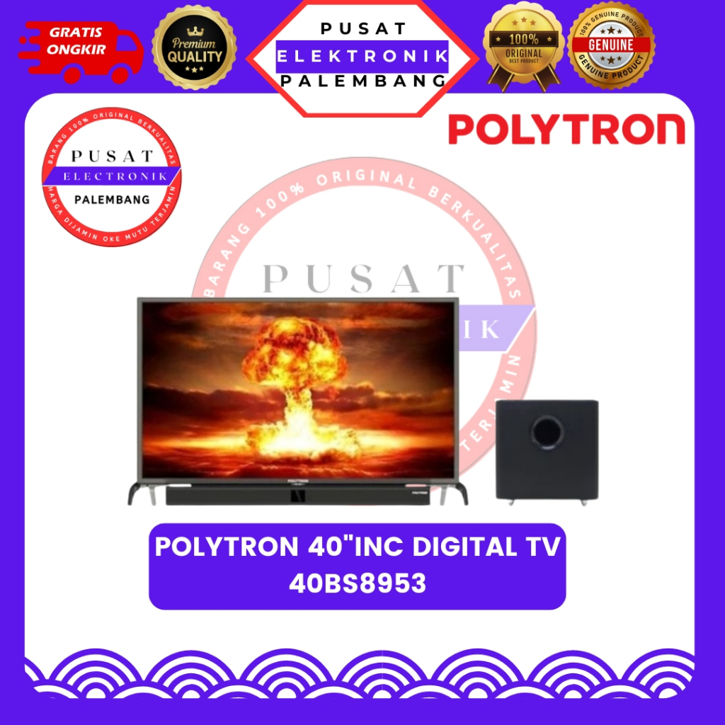TV 40 INCH POLYTRON 40BS8953 SPEAKER TV LED SPEAKER 40" PALEMBANG