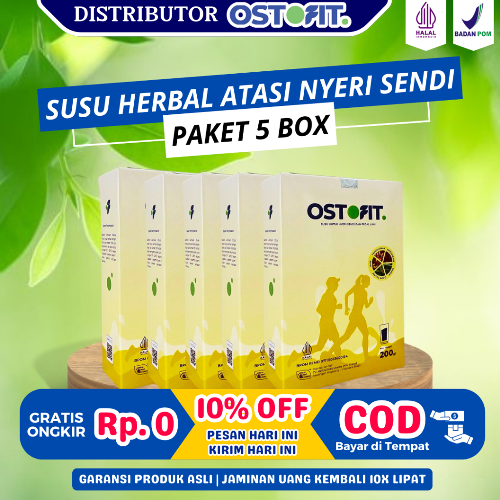 

OSTOFIT - Paket 5 Box Susu Herbal Solusi Sehat Mengatasi Segala Masalah Persendian