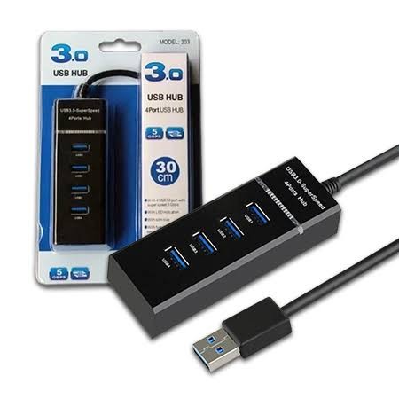 USB Hub 4 port USB 3.0 303 - perbanyak colokan USB 3.0 kabel 30cm
