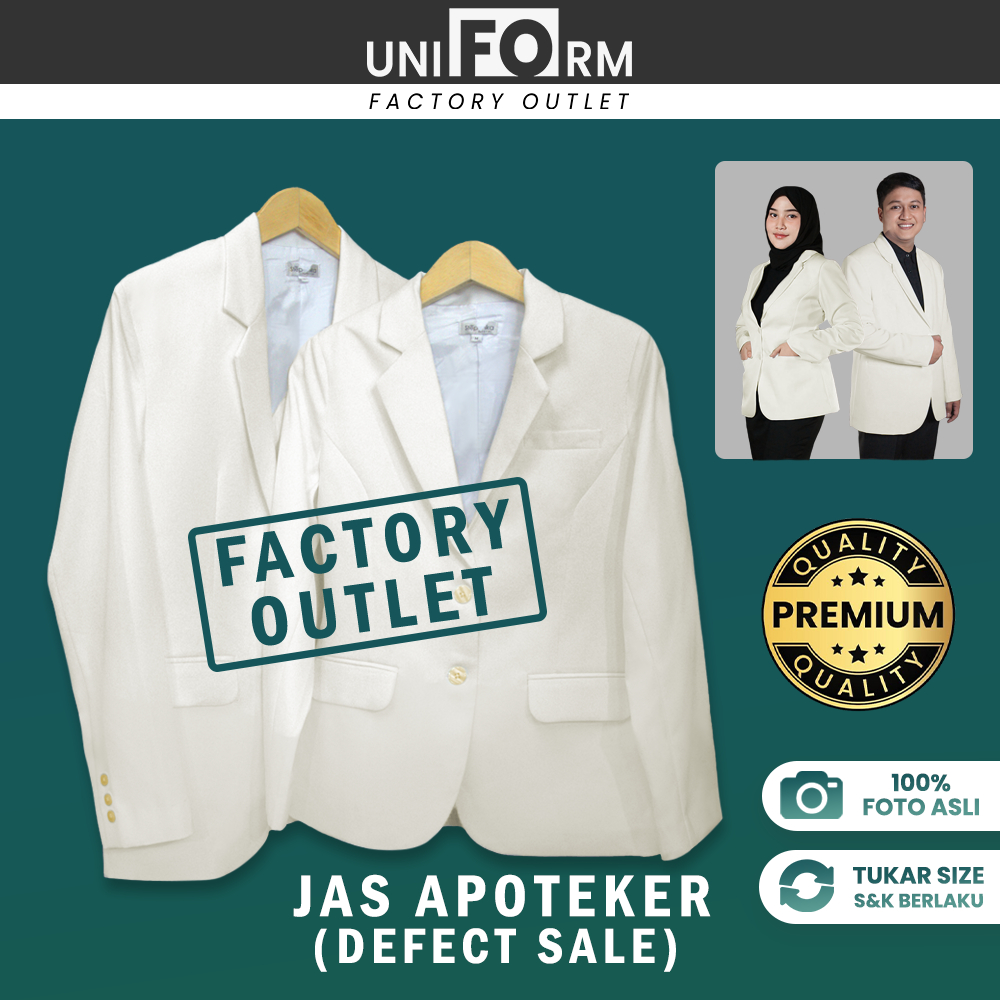 [DISKON Factory Outlet] Jas Apoteker/ Jas Apoteker Wanita/ Jas Apoteker Pria/Jas Apoteker Putih Gadi