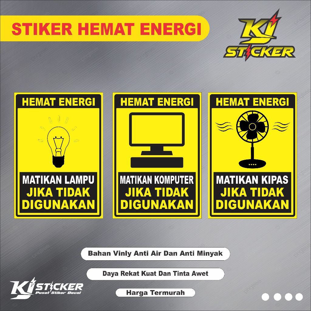 

KJ STIKER Promo Stiker Matikan Lampu / Stiker Matikan Kipas / Stiker Matikan Komputer / Stiker Hemat Energi / Sticker Hemat Listrik