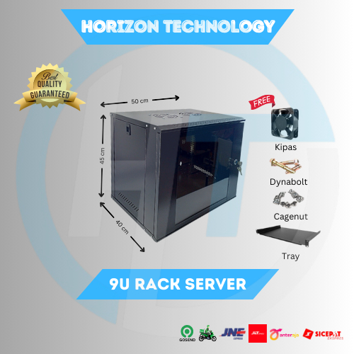 Sinorack Wall Mounted / Rak Server 9U Dual Fan (530X400X450mm)