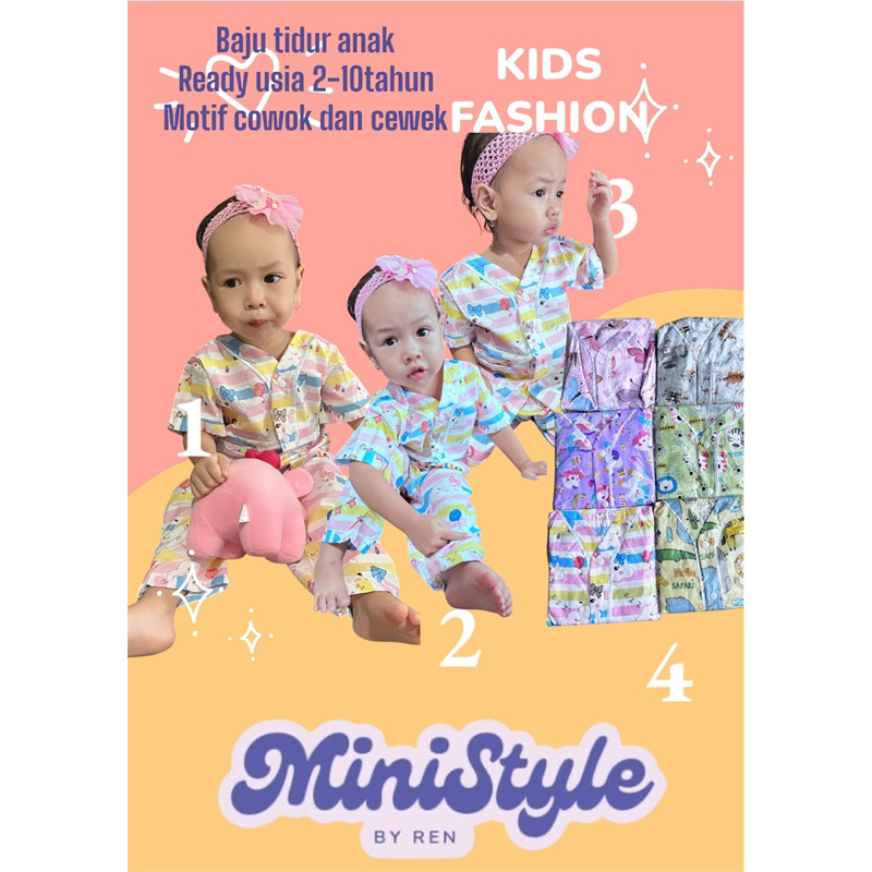 piyama anak baju tidur anak umur 2 3 4 5 tahun