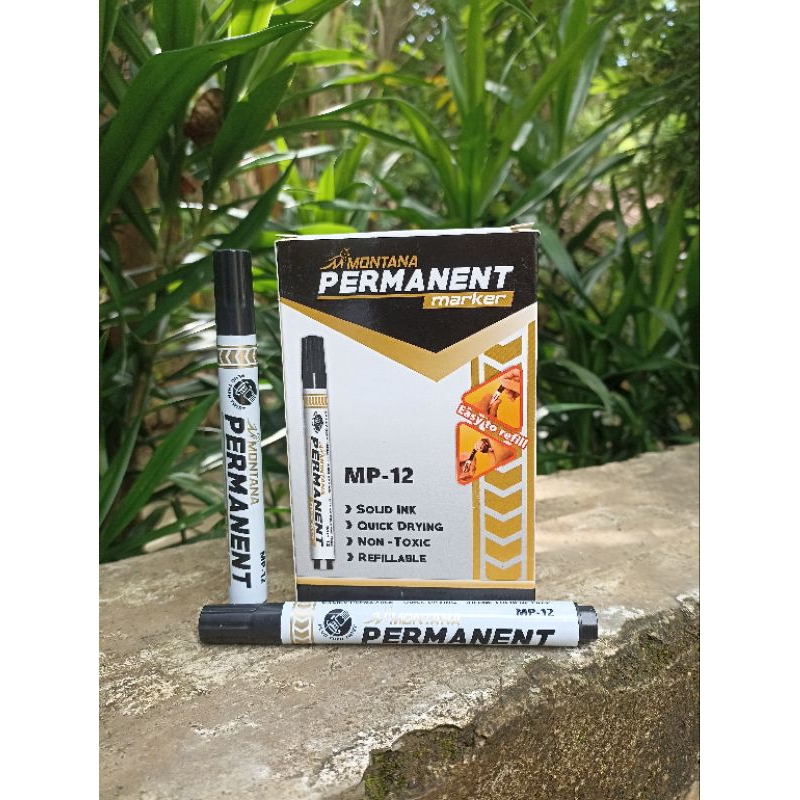 

SPIDOL PERMANENT MARKER merek Montana isi 12pcs warna Hitam