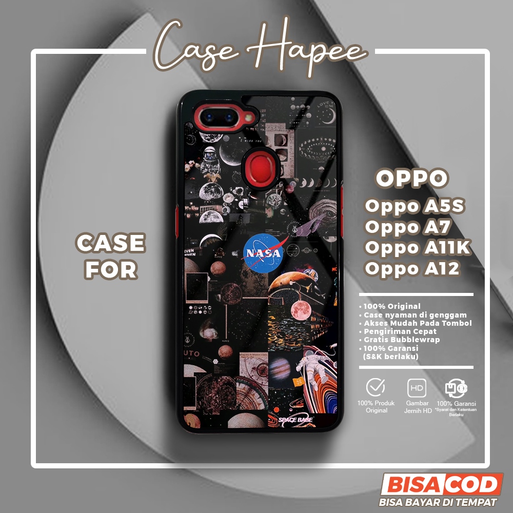 Case Oppo A5S A7 A11K A12 Casing Oppo A5S A7 A11K A12 [NASA] Casehapee Case Glossy Case Aesthetic Cu