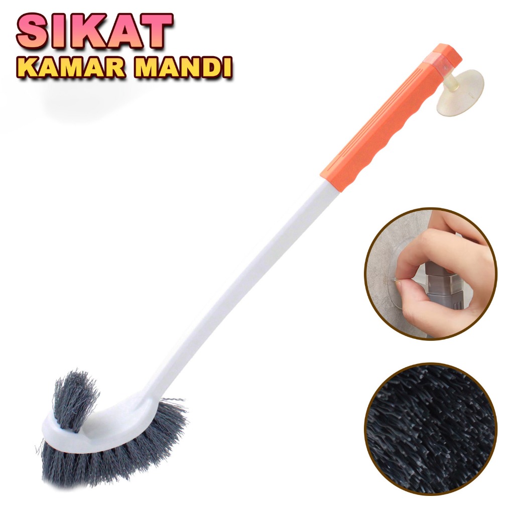 Sikat Sudut Kamar Mandi Gagang Panjang Sikat Pembersih Sudut Celah Toilet Serbaguna Terbaru ZK-7