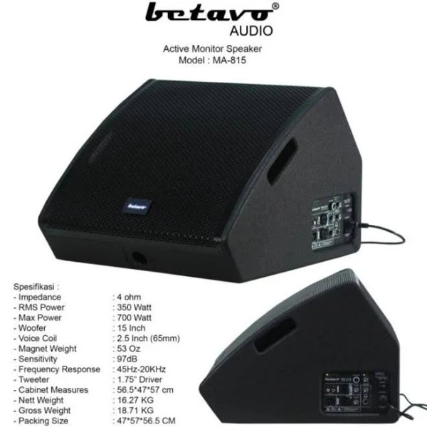 Speaker aktif monitor Betavo MA-815 speaker panggung Ma 815 - Tanyakan stok terlebih dahulu