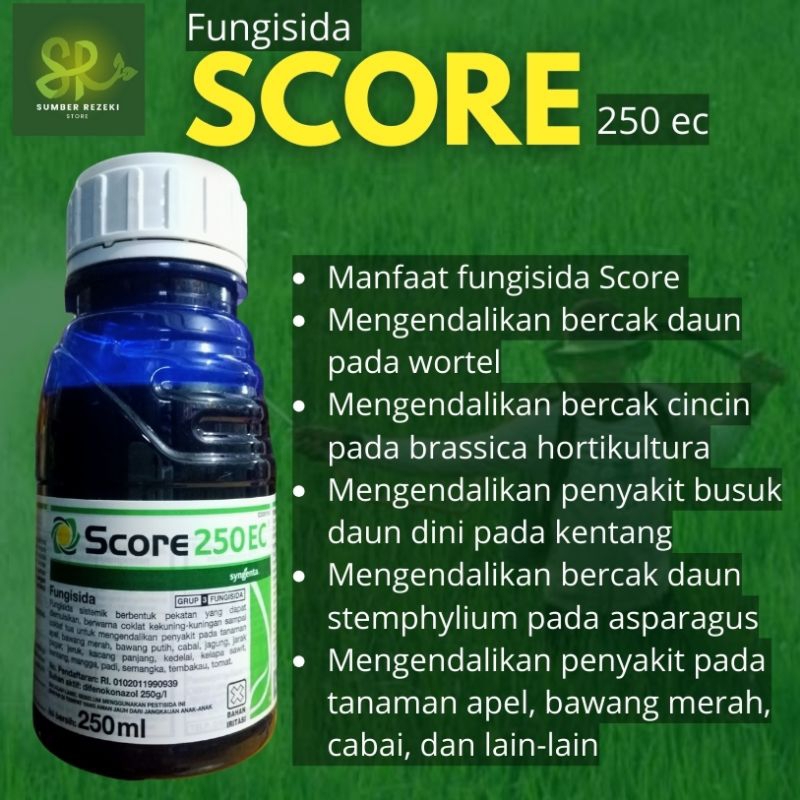 SCORE 250 EC ISI 250 ML FUNGISIDA SISTEMIK MENGENDALIKAN JAMUR PADA TANAMAN PADI PRODUK ORI