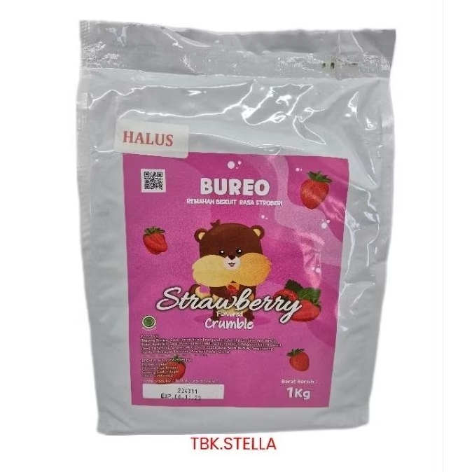 

BUREO CRUMBLE REMAHAN BISCUIT RASA STRAWBERRY 1 KG