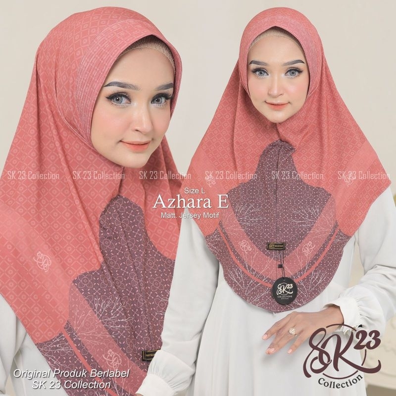 JILBAB INSTAN AZHARA MOTIF E SUBLIM HIJAB BERGO DAILY PED ANTEM