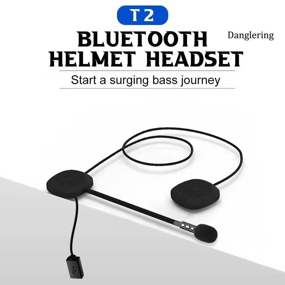 Intercom Headset Helm Bluetooth T2 Motorcyle Helmet Bluetooth 5.0 Speaker dan Mic