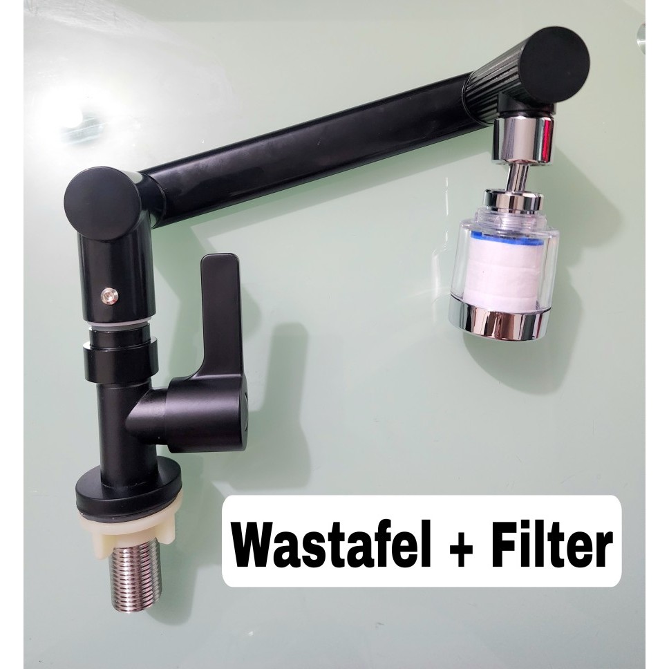 kran wastafel cuci piring fleksibel + filter kran air Rotasi 360 JH