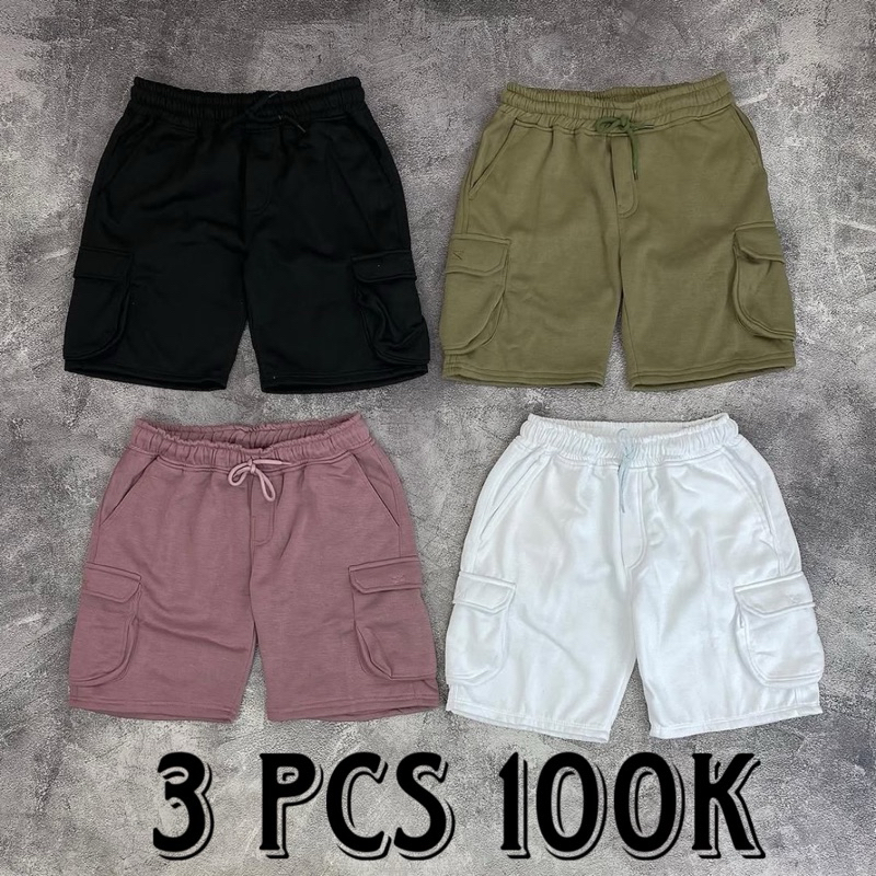 COD 3PCS 100K Celana Pendek Cargo Pria Shortpants Cargo Pendek Boardshort Cargo