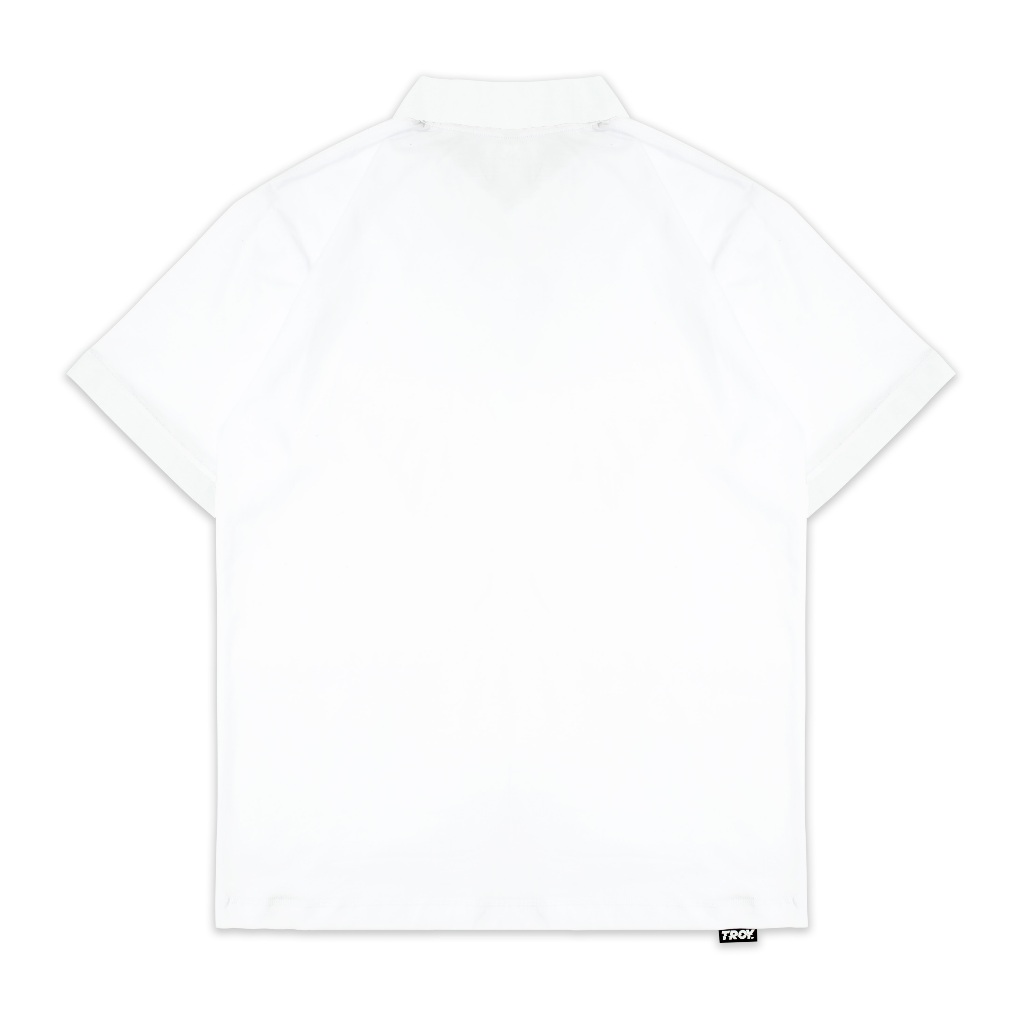 Troy Company Wangky Polo Shirt Full White Sparkling Stars - Kaos Polo Putih WKD 2987