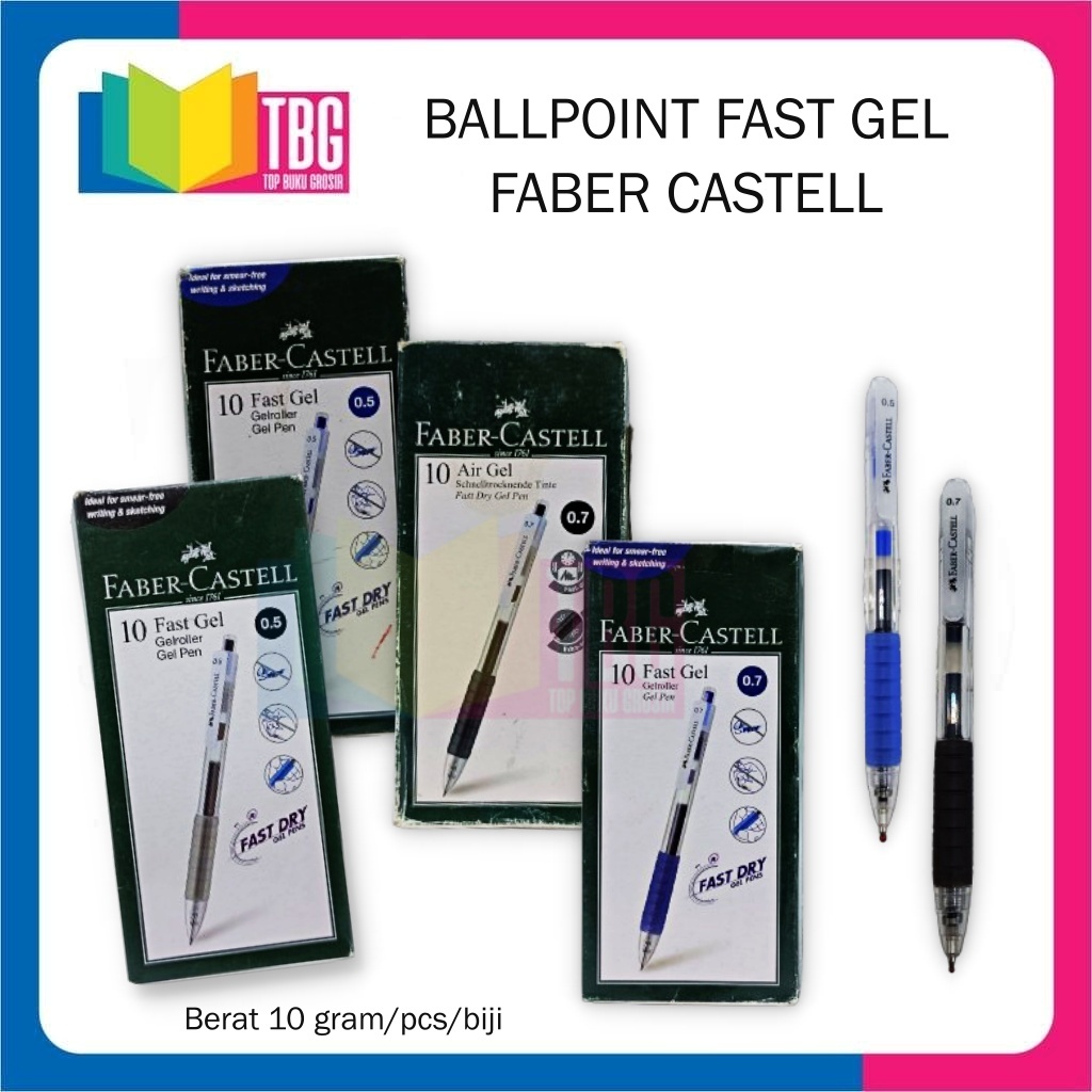 

1 PCS BALLPOINT FAST GEL FABER CASTELL / PULPEN GEL / BOLPEN