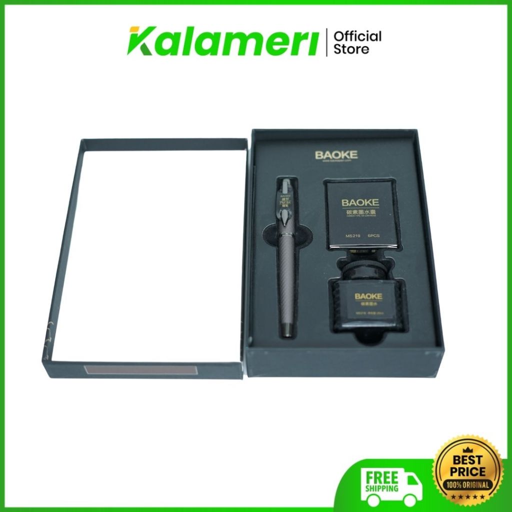 

KALAMERI - Baoke Gift Box Set Gel Pen + Fountain Ink Refill - Pulpen Box Hadiah dengan Refill