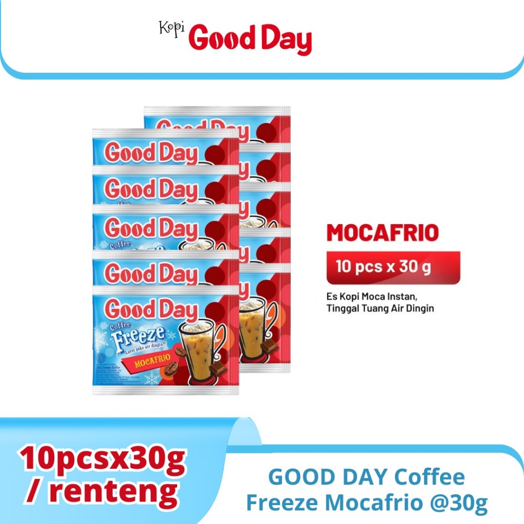 

GOOD DAY Coffee Freeze Mocafrio 30g - 1 Renteng 10pcs / 2 Renteng 20pcs