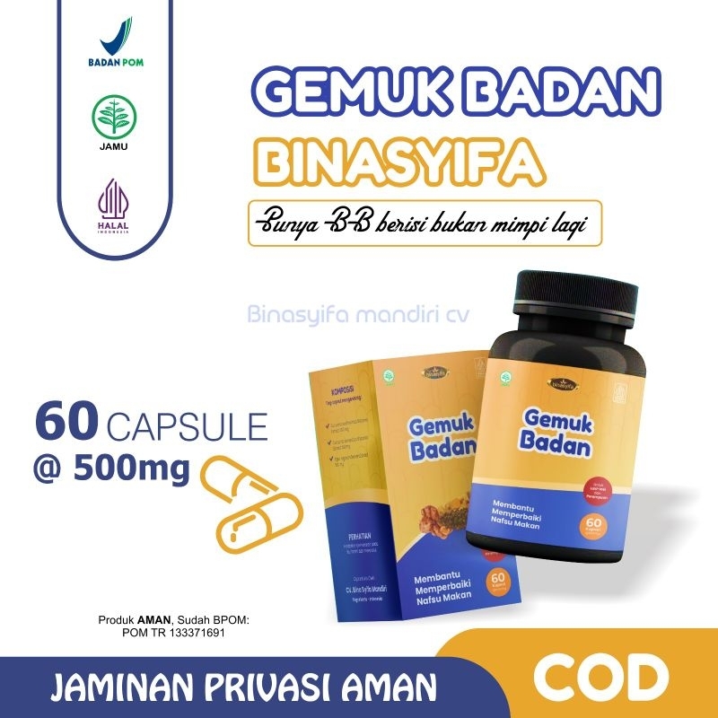 Obat Gemuk Penggemuk Badan GEMUK BADAN 100% original asli penggemuk badan Alami Penggemuk farmasi 60