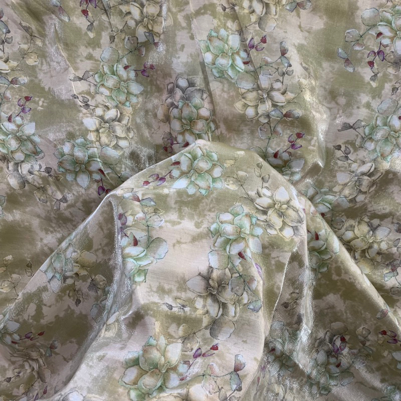 kain katun shimmer silk motif bunga - kain shimmer silk motif - kain shimmer silk motif bunga