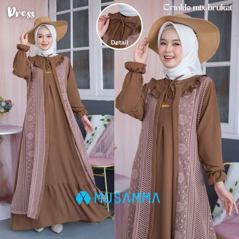 PROMO GAMIS TERLARIS MAYRA DRESS GAMIS TERBARU GAMIS LEBARAN SIMPLE ELEGAN GAMIS POLOS GAMIS BROKAT 