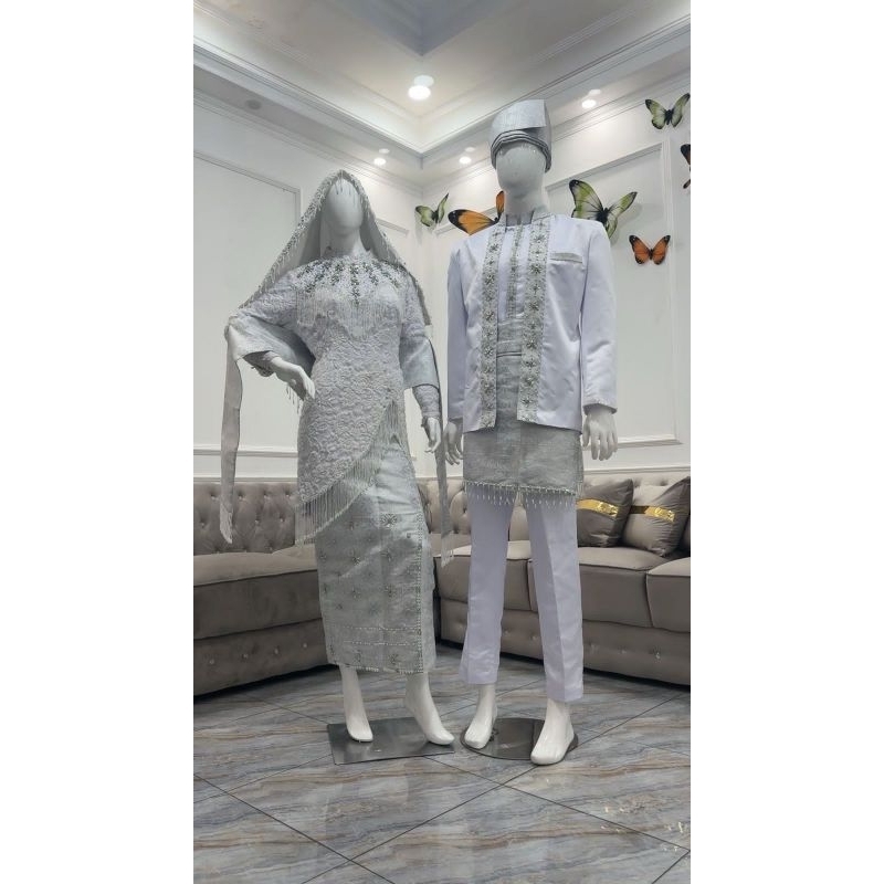 Cauple koto gadang premium berekor  full payet/kebaya akad plus jarik super mewah| kebaya modern
