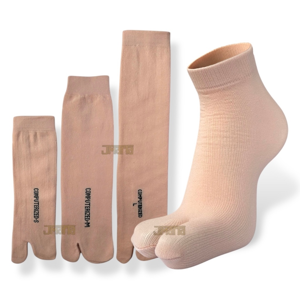 12 pasang kaus kaki wanita moslimah jempol polos kream warna kulit