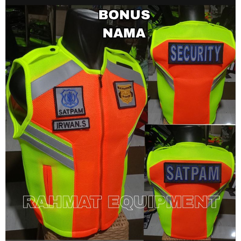 Rompi Security Rompi Satpam Orange Hijau