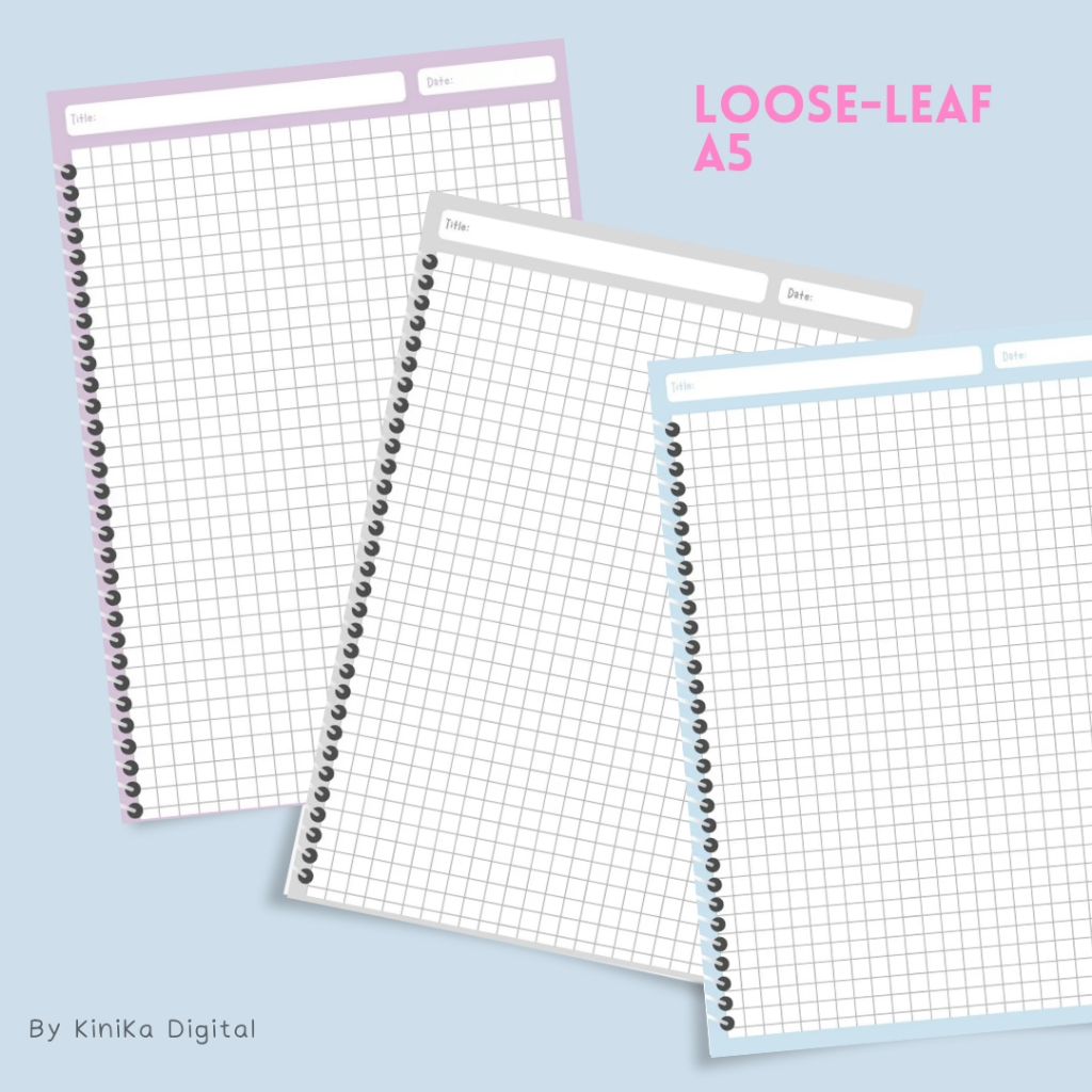 

Kinika 50 Lembar Kertas Isi Ulang Binder loose leaf HVS 80 GSM refill Buku Binder Aesthetic