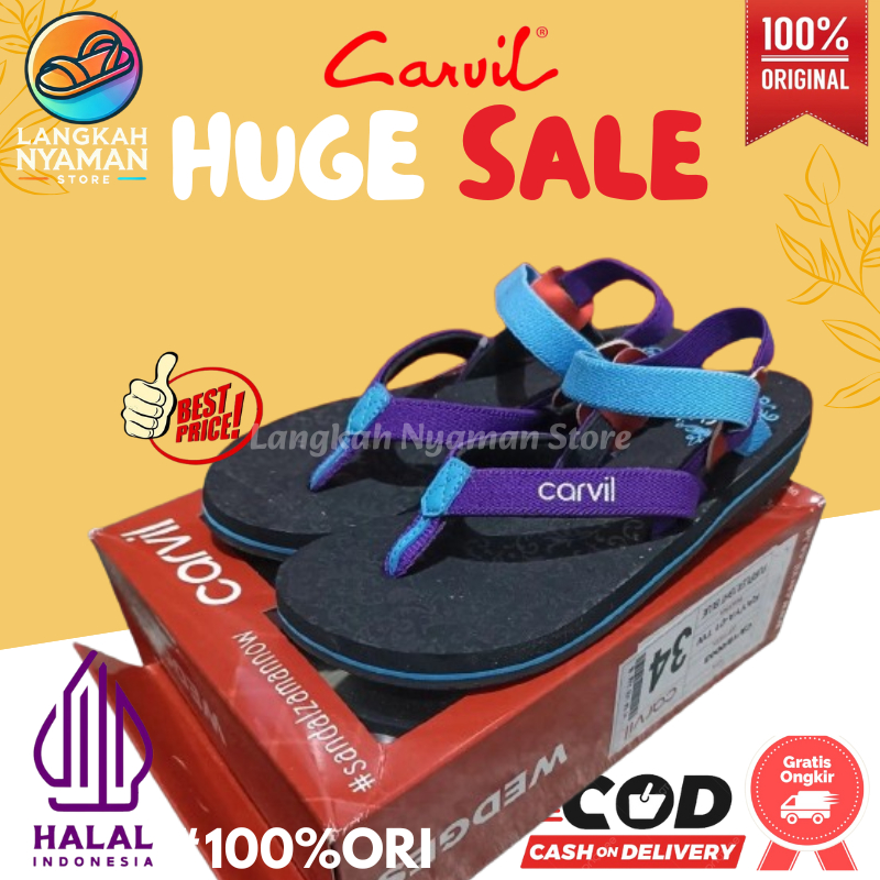 Carvil RAYYA-01 TW Sandal Anak Perempuan Sendal Gunung Tali Murah Spons 100% Original Ukuran 31-35