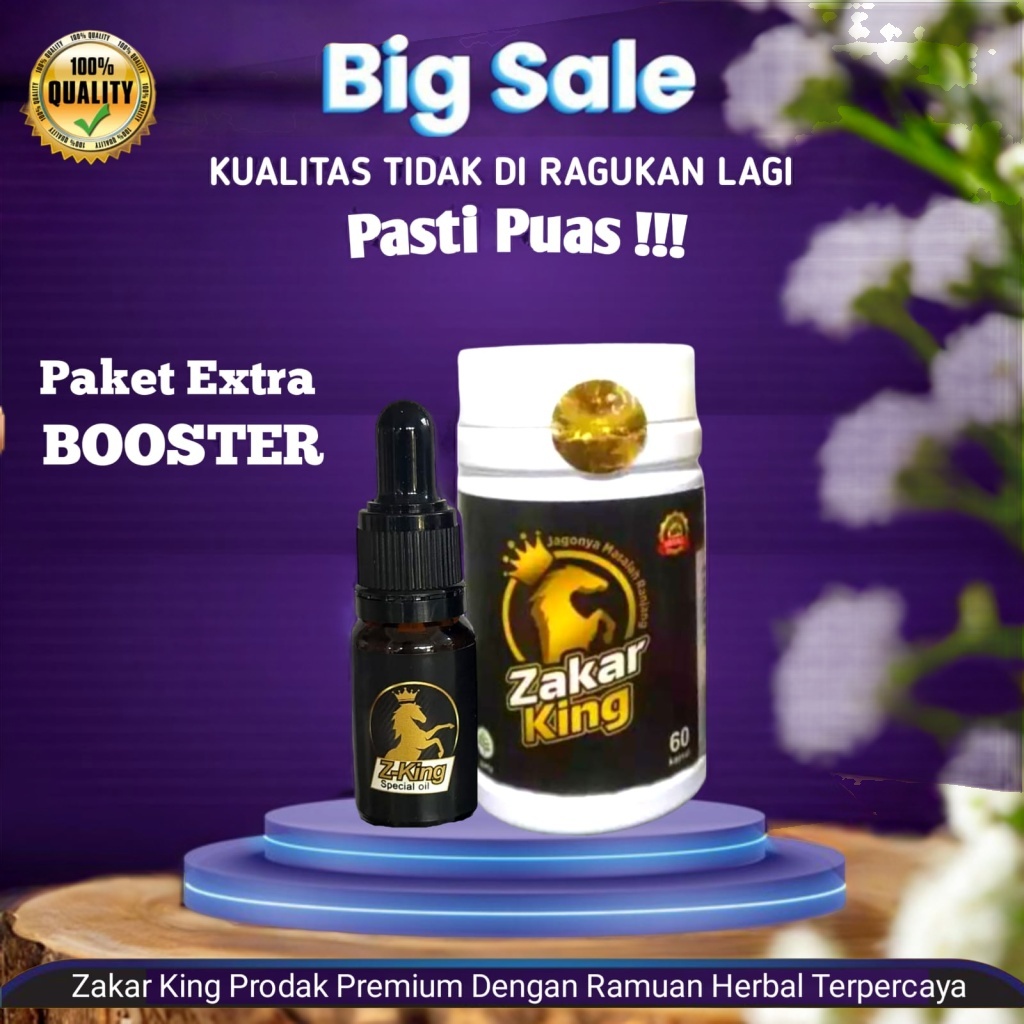 Paket Hemat Zakar King isi 60 Kapsul Dan Zakar King Oles 100% Original Herbal Premium