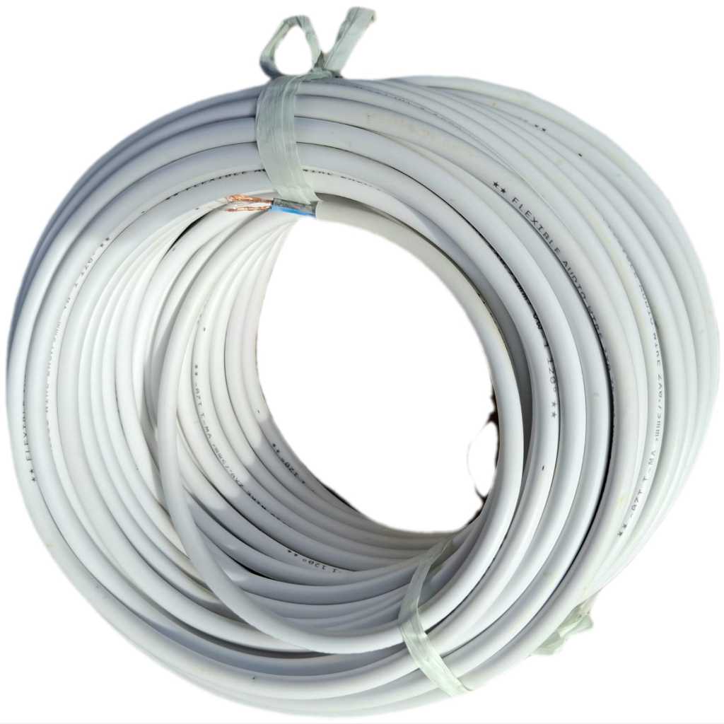 KABEL LISTRIK SERABUT 2X0,75 TEBAL PUTIH/ HITAM PERMETER