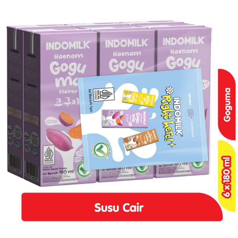 

Indomilk Haenam Susu UHT Goguma Kotak 6 x 180 ml