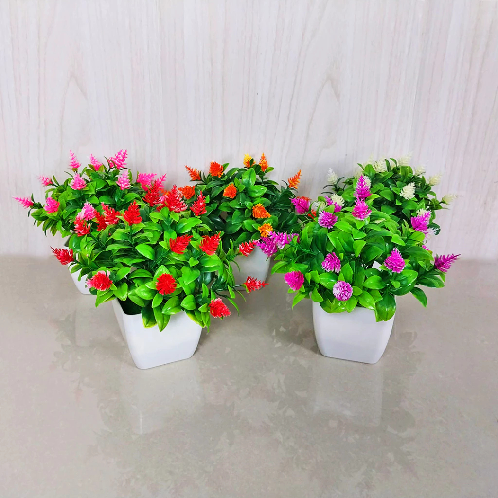 Pot Bunga Hias Bunga Hias Tanaman Bonsai Palsu Vas Bunga Artificial Pot Bunga Palsu Hiasan