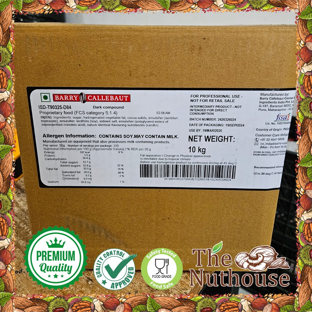 

Barry Callebaut VANLEER Dark Chocolate Compound Block CTN BOX / Cokelat Hitam Blok 10kg [500gr x 20pcs]