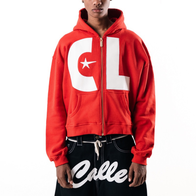 CALLE RED ZIP UP HOODIE//CALLE DENIM BLACK ORIGINAL 100%