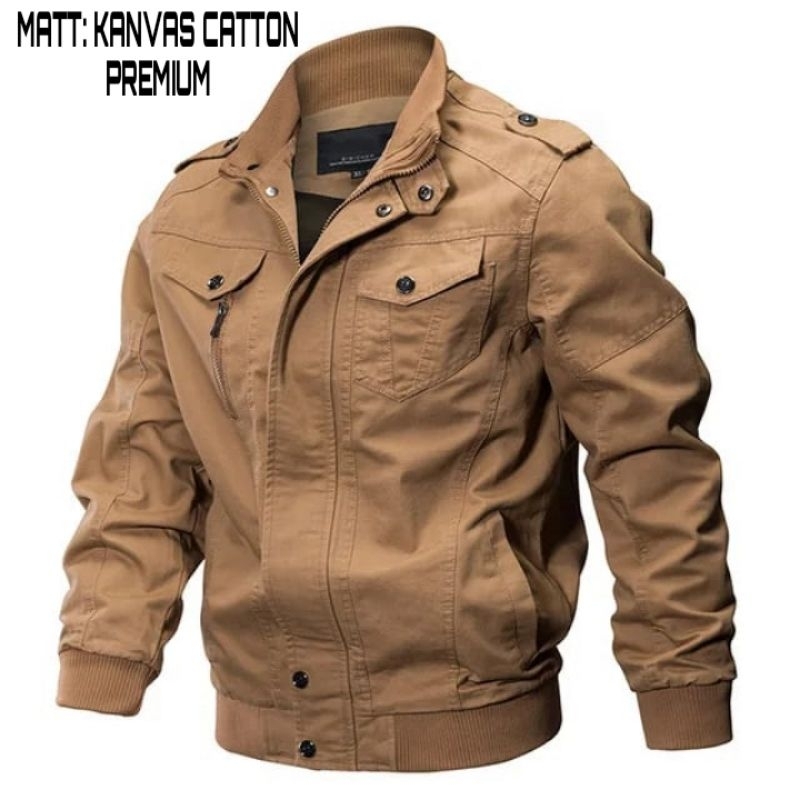 jaket bomber kanvas clasik pria jaket kanvas pria jaket bomber pria jaket kanvas trendy jaket kanvas
