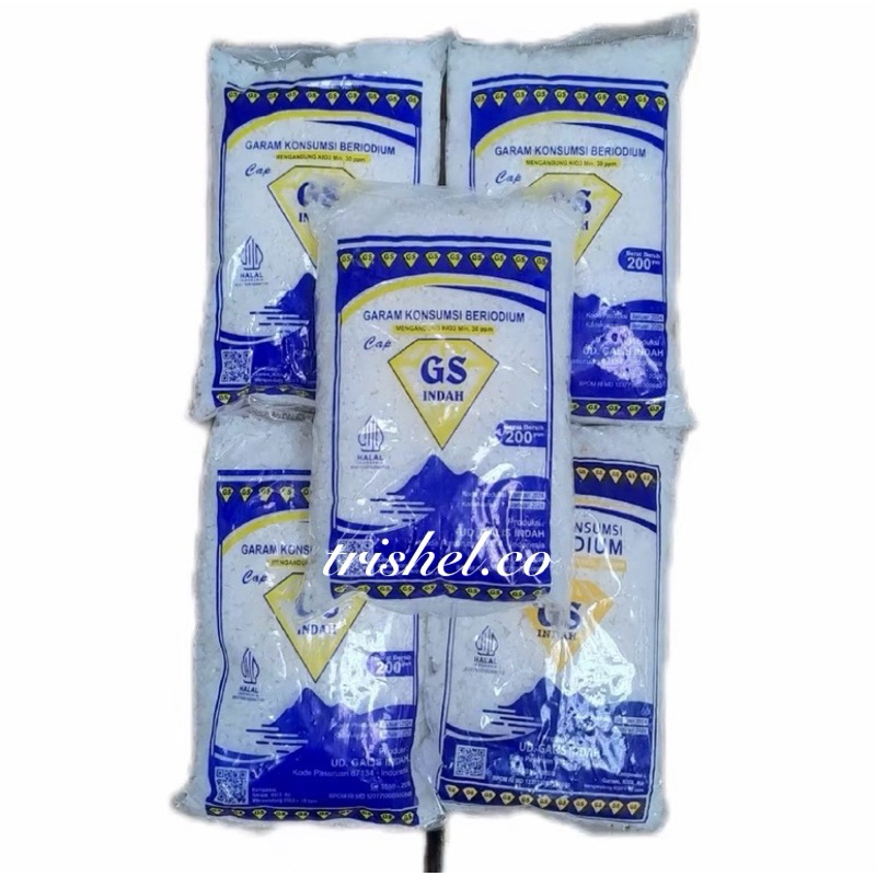 

garam kasar beryodium kemasan 200gram dapat 5pcs