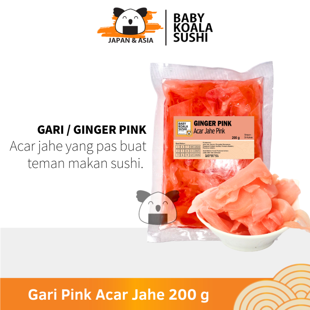 

GARI PINK Acar Jahe Pink Manis 200 g Halal │ Gary Pink Import Ginger Pickled for Sushi │ Acar Jahe