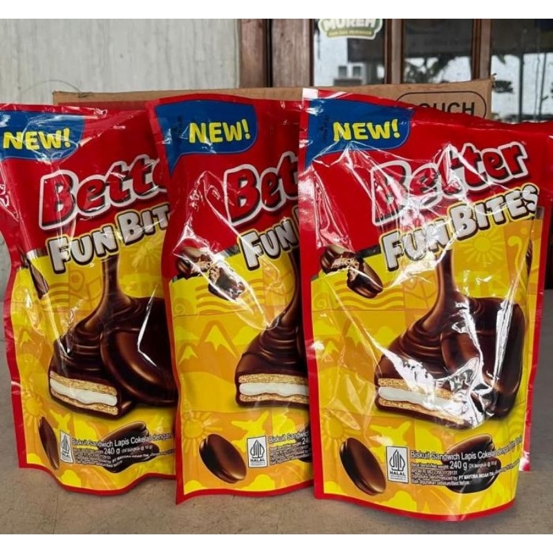 

Better Fun Bites Kue Lapis Cokelat Kemasan Pouch isi 24 Pcs (Exp: November 2025)