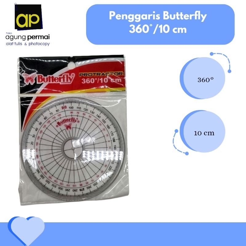 

Penggaris Busur Butterfly 360°