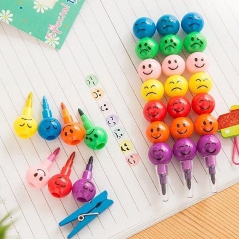 

Pensil Warna Rainbow (2Set/2PCS) 1 Set Isi 7 Warna Creative Sweet Smile Pensil