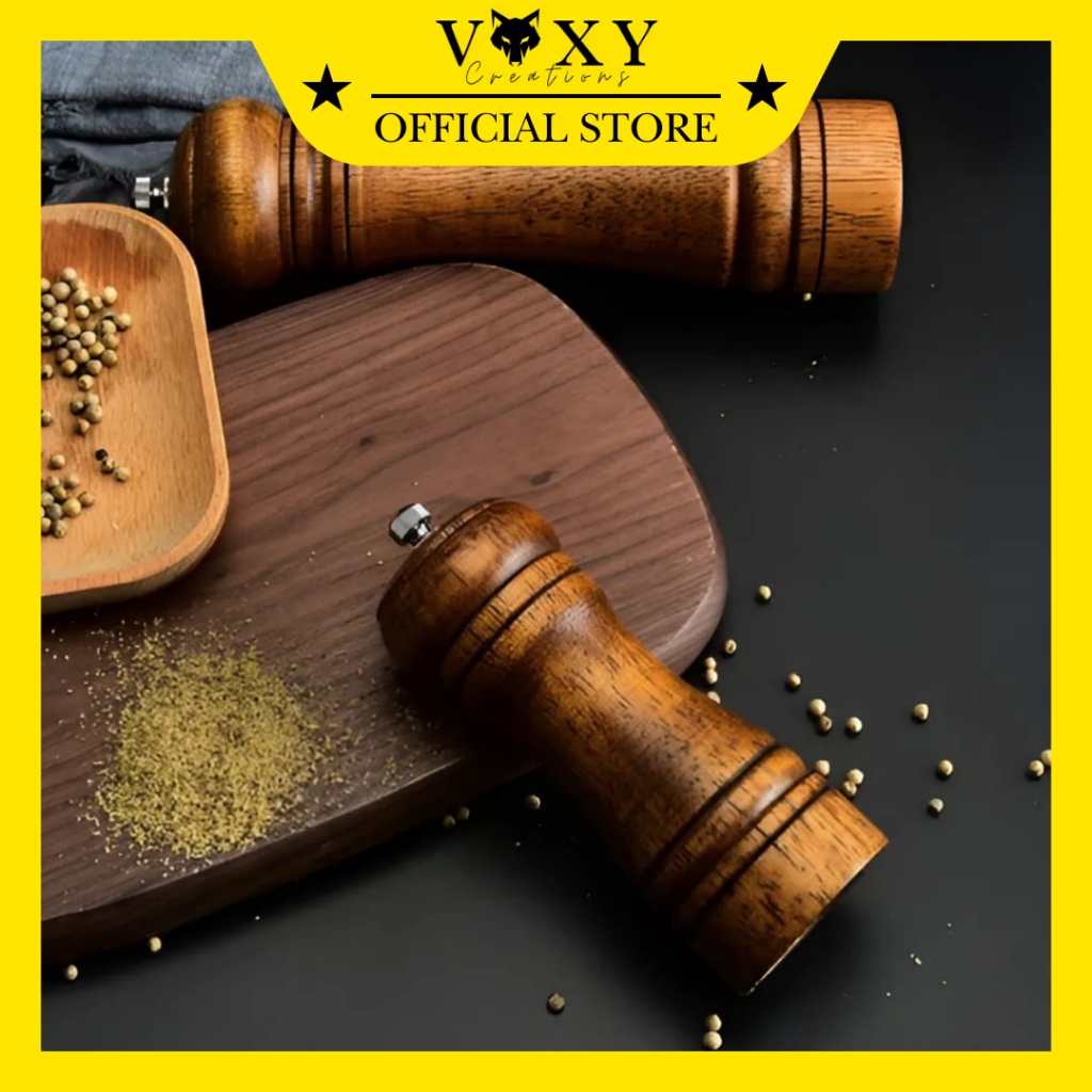 Salt Pepper Mill Manual Grinder Kayu/Wood Salt Pepper Grinder Mill/Gilingan Penghalus Lada Garam