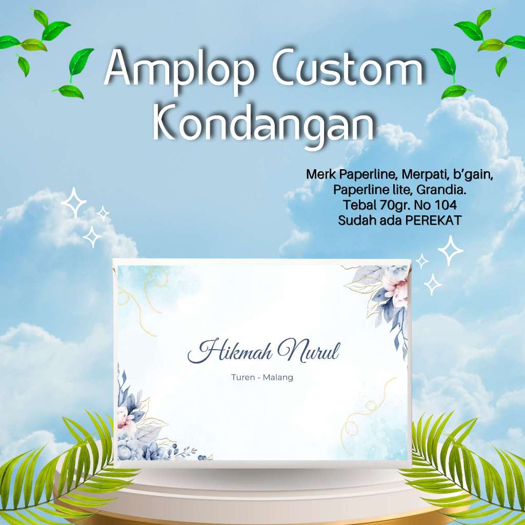 

Amplop Kondangan / Amplop Custome Nama (HARGA PER 10 pcs) Tebal 80gsm Berperekat Ukuran 15,2 x 9,5 cm