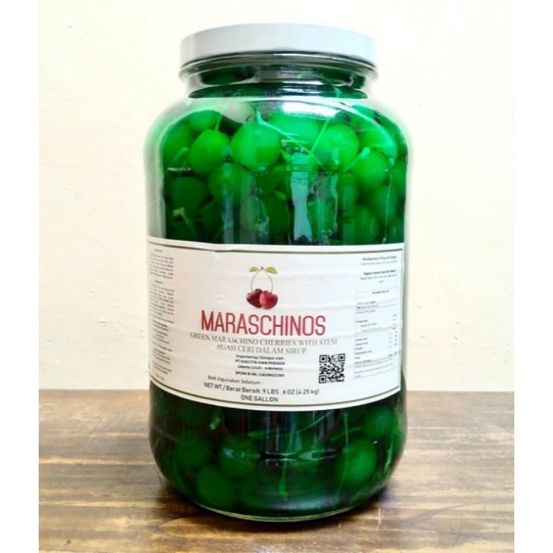 

Cerry Hijau Tangkai Maraschino Repack 100gr