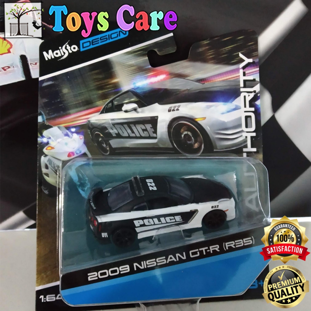 Maisto Design 2009 Nissan GT-R R35 Hitam Police Car