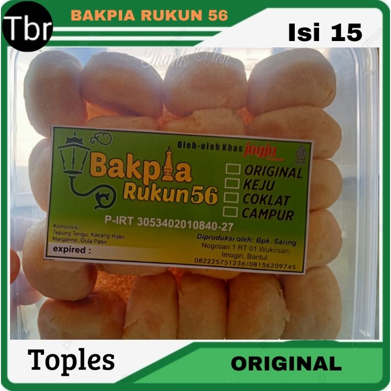 

BAKPIA RUKUN 56 ( Isi 15 ) ORIGINAL | Bakpia BASAH | TOPLES