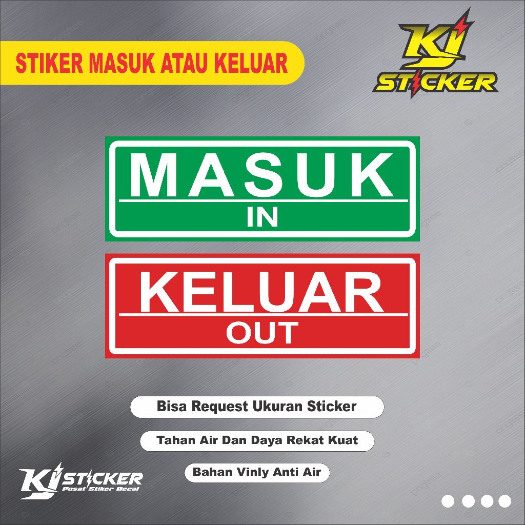 

KJ STIKER Promo Stiker Tanda Masuk Keluar / Stiker Masuk / Stiker Keluar